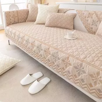 Всесезонная стеганая вышитая диванная подушка из ворсистой ткани, современная простая нескользящая диванная подушка-полотенце 70*70cm