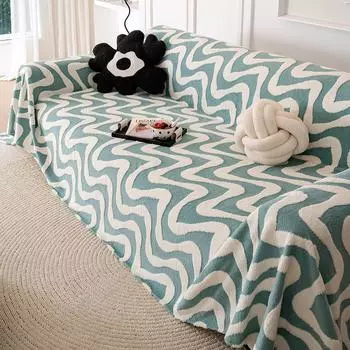 All-season Camping Picnic Sofa Cover Striped Funda Sofa Wavy Grain Sofa Covers Mats Throw Blankets 180x130