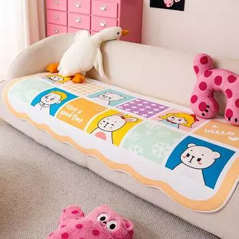 All-season Chenille Sofa Cover Non-Slip Couch Slipcover Protector Universal Irregularity Sofa Cushion Dopamine Style Retro 90x90