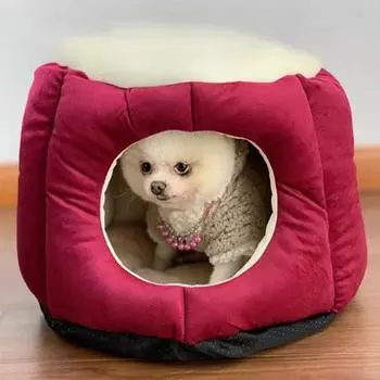 All-season Semi-enclosed Cat Kennel Pet Kennel Four-season Pet Supplies Deep Sleep Mat for Sleeping S40*30