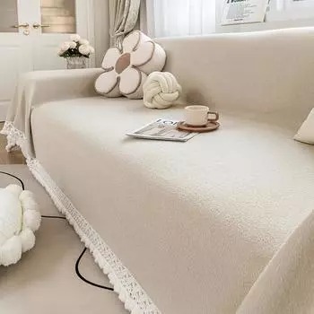 All Seasons Universal Lanyu Teddy Velvet Sofa Cover Living Room All-Inclusive Sofa Cover Universal Cover 180*130cm