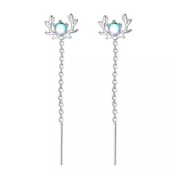 Серьги All The Way with Your, женские лунные камни, серьги в виде лося, высококачественные серьги-кисточки с темперой