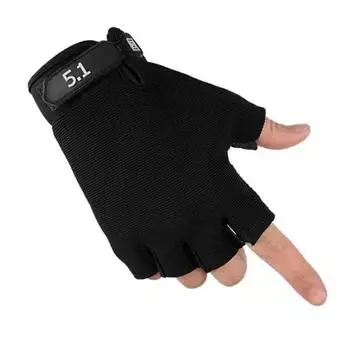 All Year Round Half Finger Gloves Men s Outdoor Fitness Sports Thin Section Breathable, Non-Slip, Wear-Resistant Open Finger Cycling Gloves Women Normal 1. Black M