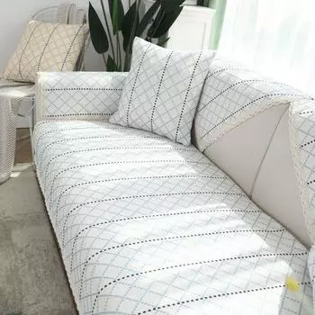 All Year Round Neutral Cotton Linen Sofa Cushion Towel Minimalist Fabric Coarse Cloth Non Slip Anti-Static Carpet Window Cushion Machine Washable