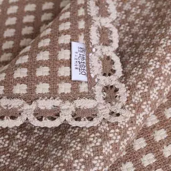 All Year Round Neutral Cotton Linen Sofa Cushion Towel Fabric Simple Non Slip Coarse Cloth Carpet Window Cushion Machine Washable Anti-Static Camig (coffee side) 45*45cm (custom shoot this)