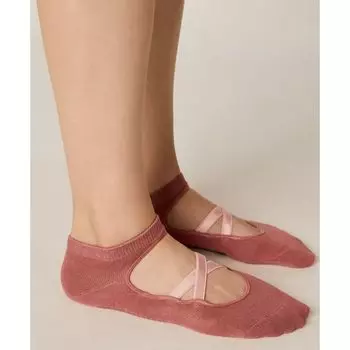 All Year Round Women Pilates Non Slip Dopamine Yoga Socks Red single and double