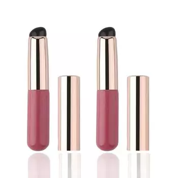 allbeschoi Lip Brush Silicone Silicone Lip Brush with Lid Lip Brush Concealer Brush Set of 2 Reusable Angled New Portable Round Head Silicone Makeup