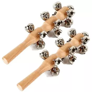 AllBright Sleigh Bell Jingle Bell Set of 2 Percussion Bell Musical Instrument Percussion Instrument Performance Set of 2 (13 колоколов) красный