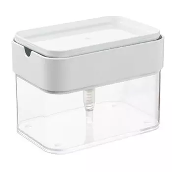 AllBright Sponge Holder Detergent Dispenser One Hand Operation 900ml Sponge Holder Detergent Container Sponge Detergent