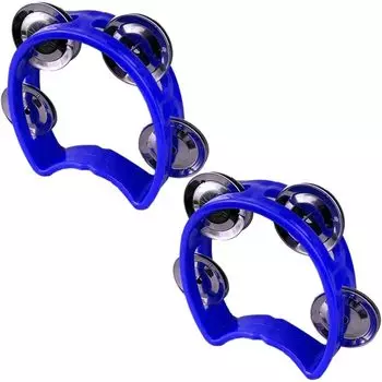 AllBright Tambourine Performance Musical Instrument Percussion Karaoke Enhancing Полукруглая форма Набор из 2 штук Круглая форма (синий) синий