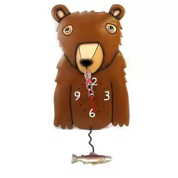 Allen Designs [M3384] - настенные часы с изображением бурого медведя Allen Designs (25x20 см)