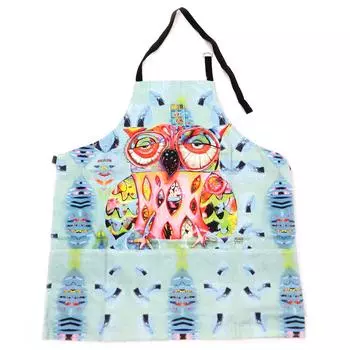 Allen Designs [P0987] - Дизайнерский фартук с изображением совы Allen Designs - 78x68 см. синий