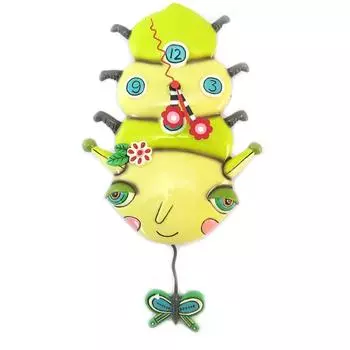 Allen Designs [P5704] - Allen Designs Настенные часы с синельной бабочкой и зелеными бабочками - 30. 5x16. 5 см