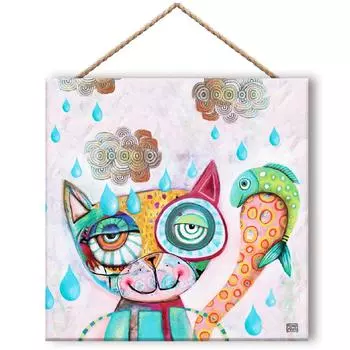 Allen Designs [Q8308] Многоцветная деревянная рама Allen Designs (кошка) - 19,5x19. 5см