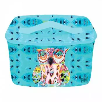 Allen Designs [R1956] Мульти-бирюзовая утепленная сумка для ланча Allen Designs (сова) - 23x15. 5x13см