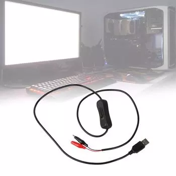 Аллигатор Тест Cilp USB Мужской разъем Адаптер шнура Зажим Зажим Кабель питания Безопасная проводимость для мультиметра Автомобиль Дом