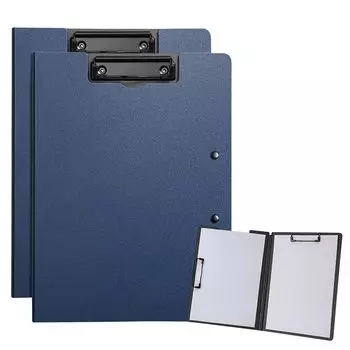 ALLMIRA Папка-регистратор формата A4, набор из 2 штук, папка-регистратор с зажимом, двухсторонняя, с двумя зажимами, стильная, с двумя зажимами, 2 штуки (Синие Части)