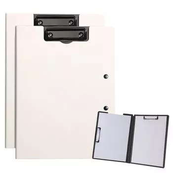 ALLMIRA Папка-регистратор формата A4, набор из 2 штук, папка-регистратор с зажимом, двухсторонняя, с двумя зажимами, стильная, с двумя зажимами, 2 штуки (Белые фигуры)