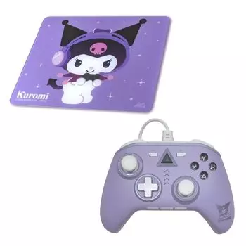Allone Sanrio Characters Kuromi Gaming Glass Mouse Pad PC Controller Set x 9 x 33 см Компьютерная игра Закаленное стекло Фиолетовый Функция быстрого огня Проводной фиолетовый