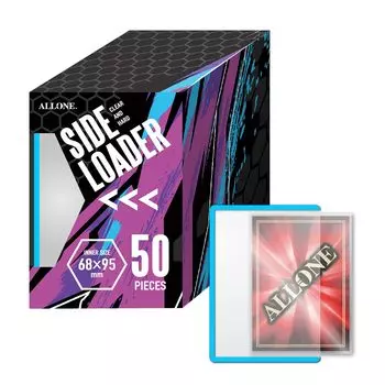 Allone Side Loader 50 Sheets Sky Blue 70 x 100mm Card Sleeve Protects and Storage from Scratches and Dirt Also Can Be Used to Mail Trading and Flea небесно-голубой