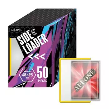 Allone Side Loader 50 Sheets Yellow 70 x 100mm Card Sleeve Protects and Storage from Scratches and Dirt Also Can Be Used to Mail Trading and Flea жёлтый