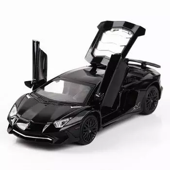 Alloy Car Model Children s Toy Car Simulation Model Car Model Sports Car LP740 3 Door Open чёрный