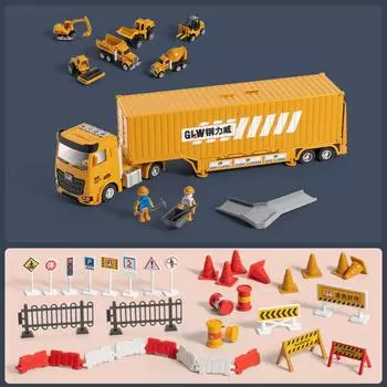 Alloy Construction Vehicle, Container Parking Lot, Simulated Container Track Pendant Children S Toy Car