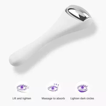 Alloy Cooling Face Roller Skin Cooling Ice Roller Eye Facial Massager Anti-Aging белый