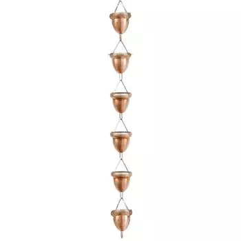 Alloy Copper Aluminum Acorn Rain Chain Outdoor Garden Rainwater Tool Management Rose Gold