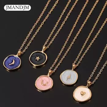 Сплав капель масла геометрическая любовь луна молния звезда многоэлементный кулон комбинированное ожерелье, женское ожерелье на ключицу