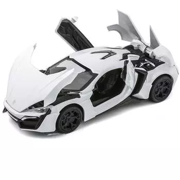 Alloy Lykan Car Model Toys 132 Scale Inertia Control Collectors Gift Children White