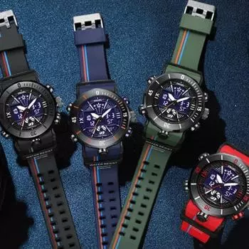 Alloy Military Style Watch Night Glow Waterproof Dual Display Quartz Electronic Watch Outdoor Tactical Men s