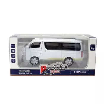 Alloy Model Car Toyota Hiace Delivery Van With Sound Light For Collectors Kids White
