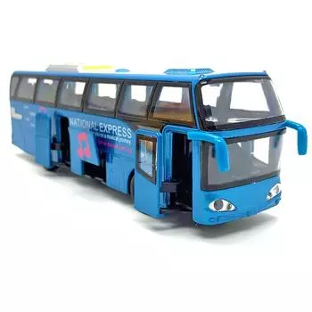 Alloy Passenger Bus Model Acousto-optic Huili Five-door Bus Toy Model жёлтый