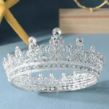 Свадебная корона из сплава со стразами, аксессуары для волос, свадебный банкет, представление, тост, свадебные аксессуары, корона