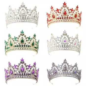 Свадебная корона из сплава со стразами, тиара, свадьба, день рождения, выпускной, вечеринка, выступление, аксессуары, аксессуары для волос