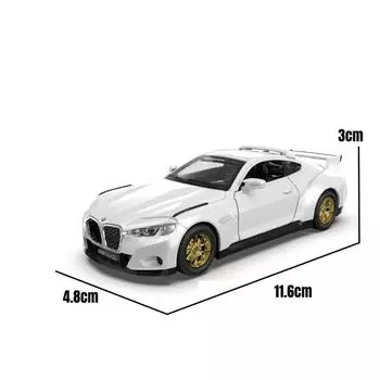 Alloy Simulation White Racing Car Model Children Toy For Display Play And