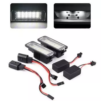 ALLOYSEED 2Pcs12V светодиодные лампы подсветки номерного знака автомобиля внешние аксессуары для VW GOLF 4 5 6 7 Polo 6R белый