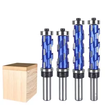 Allsome 1 шт. Фреза для фрезерования заподлицо с карбидным сплавом и круглым хвостовиком 1/2 дюйма, конструкция с двумя подшипниками для проектов по деревообработке, идеальная 45mm