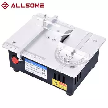 ALLSOME 96W Mini Bench Saw Small House DIY Cutting Machine для деревообработки Настольные пилы 63 мм лезвие