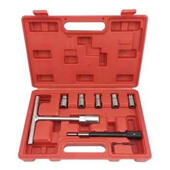 Allsome Профессиональный набор из 7 предметов для чистки седла дизельного инжектора, набор инструментов для удаления нагара синий