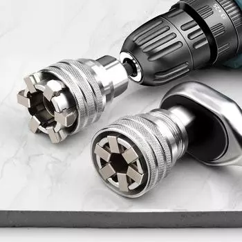 Allsome Регулируемая универсальная шестигранная головка 3/8 дюйма 10-19 мм Универсальная муфта Динамометрический ключ с трещоткой Головка гаечного ключа Рукав Ремонтный инструмент