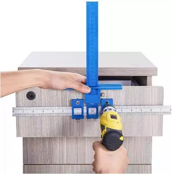 ALLSOME Cabinet Hardware Jig Template Tool Tool Drawer Pull Jig Cabinet Jig for Handles and Pulls синий