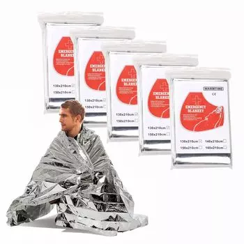 ALLVD Aluminum Sheet Aluminum Blanket Large Size Emergency Simple Blanket Quiet Lightweight Survival Blanket Outdoor Emergency Disaster Prevention