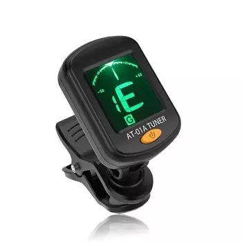 ALLVD Guitar Tuner Clip Tuner Tuning Meter Tuner High Precision for Auto Power Off Clip-on Guitar/Ukulele/Violin/Bass (Black)