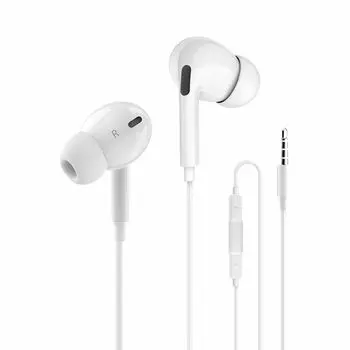 ALLVD Наушники Проводные наушники с разъемом мм HIFI Качество звука Мощные басы Шумоподавление Регулировка громкости Наушники с микрофоном Поддержка звонков белый