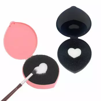 ALLVD Очиститель для кистей для макияжа Очистка кистей для макияжа Матовая губка Многофункциональная Сухая чистка Многоразовая Портативная (2 куска) Путешествия/Дом/Общежитие (Черный +