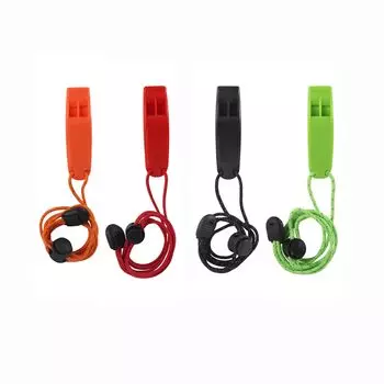 ALLVD Whistle Survival Whistle, двухчастотный дизайн, набор из 4 громких свистков для предотвращения стихийных бедствий, спасательных аварийных свистков, зажим для предотвращения утери
