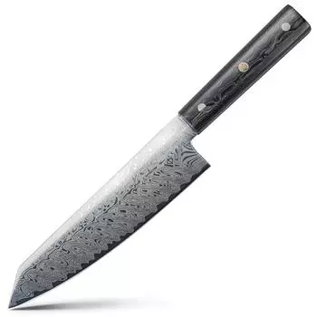 ALLWIN Santoku нож лазерный дамасский узор кухонный нож с эргономичной ручкой из дерева Pakka кухонные принадлежности подарочная коробка Faca