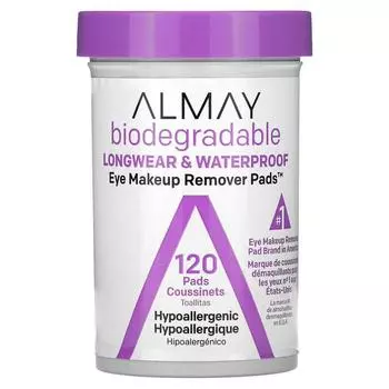 Almay Eye Makeup Remover Pads Long Wear & Waterproof Pads 120 Pieces